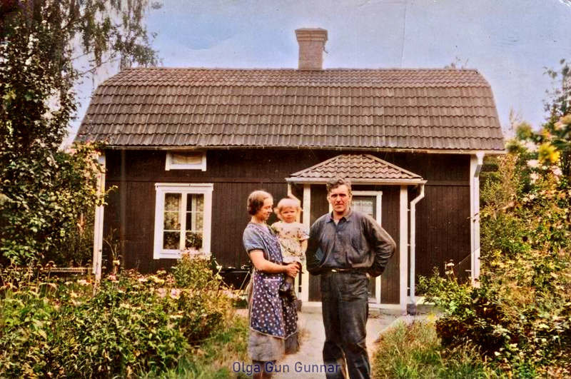 Olga Gun och Gunnar i Källbo ca 1940.